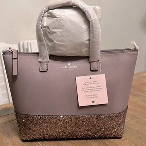 kate spade small glitter bottom tote